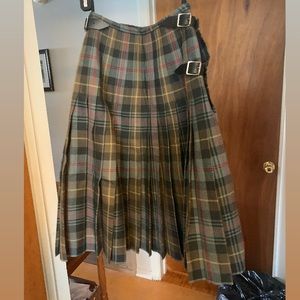 Vintage wool wrap midi skirt